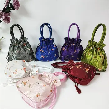 Косметичка, сумка для гигиенических салфеток, Небольшие сумки для хранения, сумка для упаковки ювелирных изделий, сумки Hanfu, сумки с завязками, Женские сумки с цветами